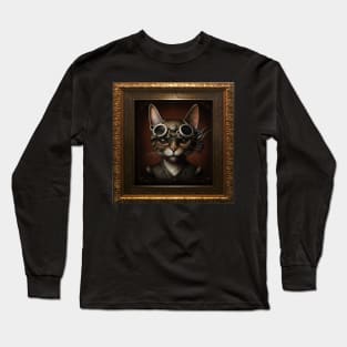 Steampunk Cat Self Portrait Long Sleeve T-Shirt